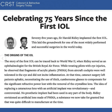 Celebrating 75 Years Since the First IOL